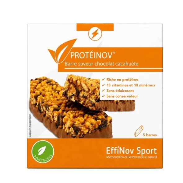 Barre Effinov Proteinov x 5 - Chocolat cacahuètes