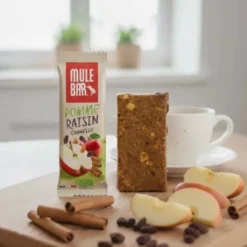 Barre énergétique bio Mulebar - Pommes, raisins et cannelle