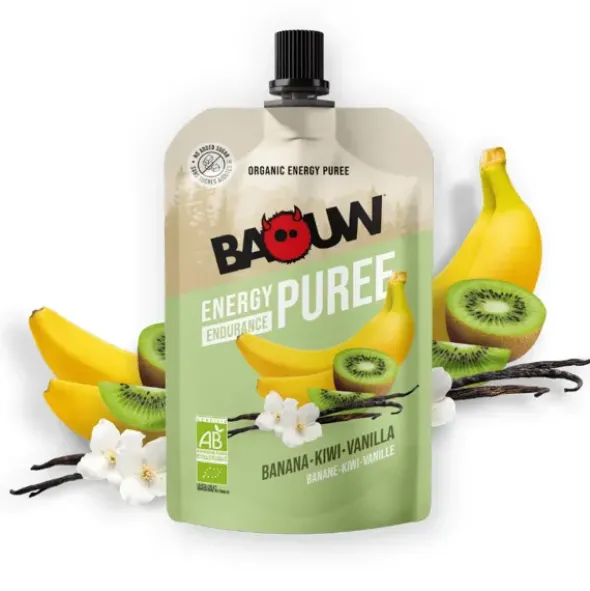Compote énergétique bio Baouw - Banane, kiwi, vanille