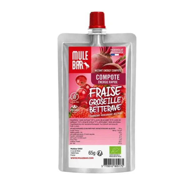 Compote énergétique Mulebar - Fraise, groseille, betterave