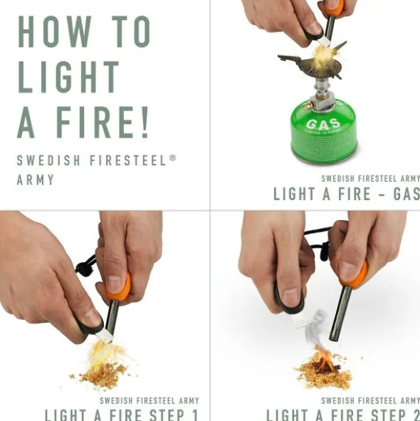 Firesteel Army bio Light My Fire - Pierre à feu, grattoir avec sifflet