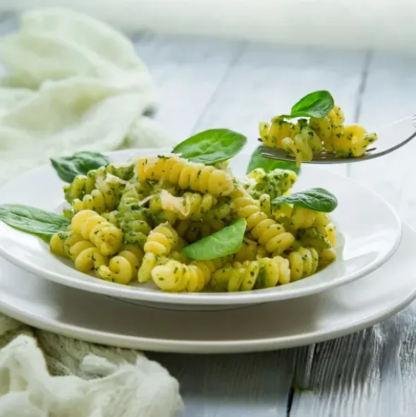 Fusilli aux épinards et aux noix - Grand format