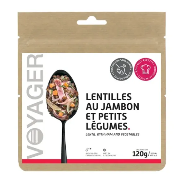 Lentilles au jambon et petits légumes