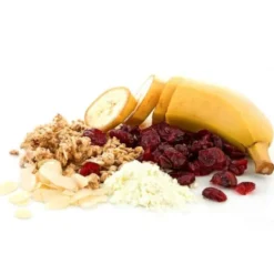 Muesli croquant au lait et fruits