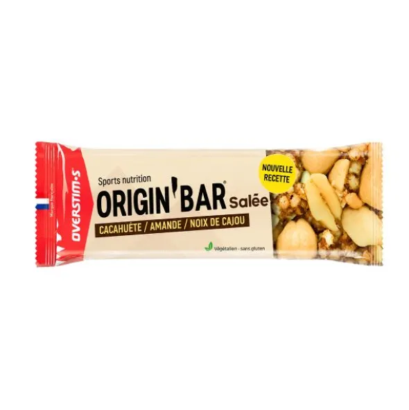 Origin'bar salée Overstim.s - Amande, noix de cajou, cacahuètes