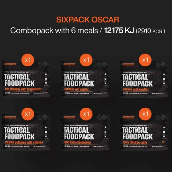 Pack de 6 repas lyophilisés Tactical Foodpack - Oscar