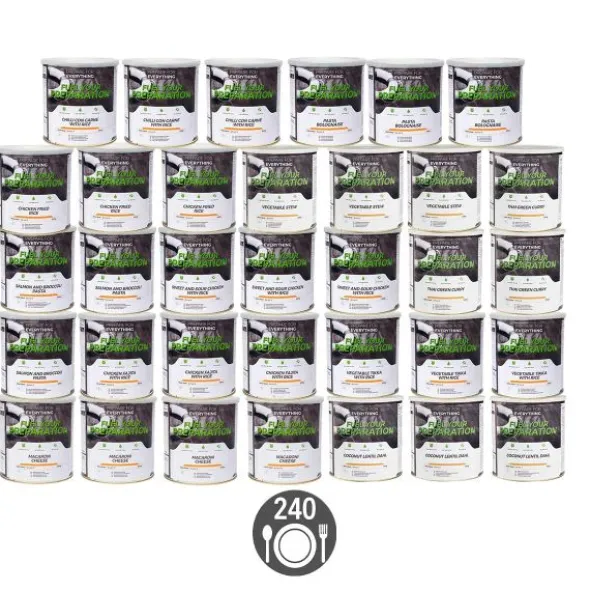 Pack Survie 4 mois - 240 repas - Stockage 25 ans