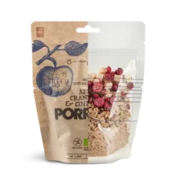 Porridge avec pommes, canneberges et cannelle bio