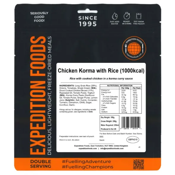 Poulet korma au riz - Double portion
