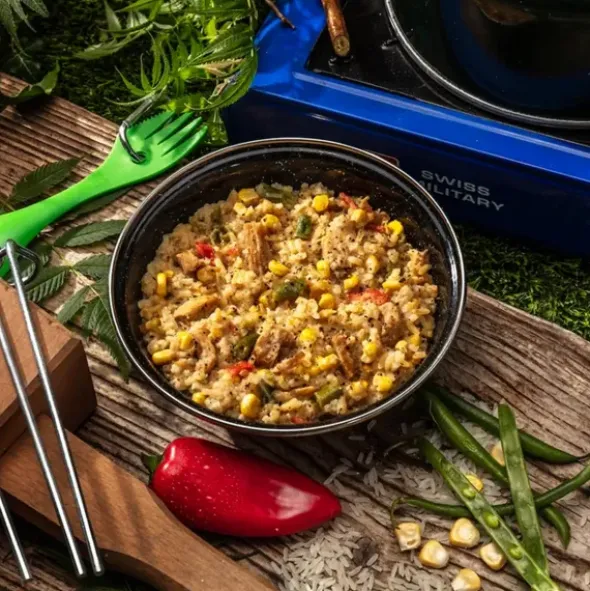 Poulet, riz sauté aux légumes - Double portion