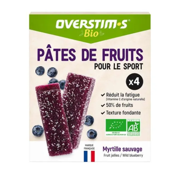 Pâte de fruits bio Overstim.s x 4 - Myrtille