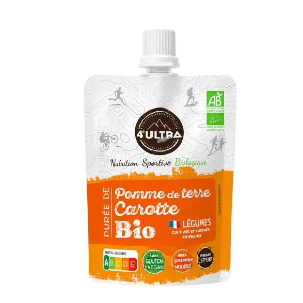 Purée énergétique salée bio 4ultra - Pomme de terre, carotte
