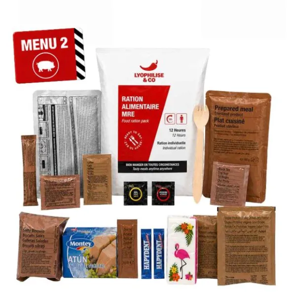 Ration MRE autochauffante 12H - Menu 2 - Porc