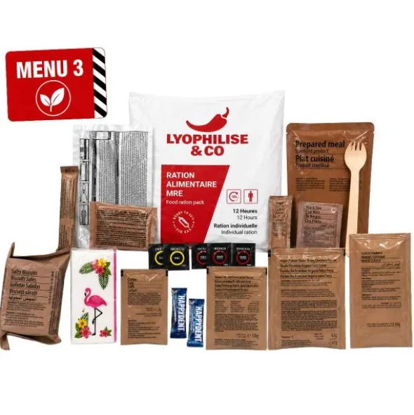 Ration MRE autochauffante 12H- Menu 3 - Végétarien