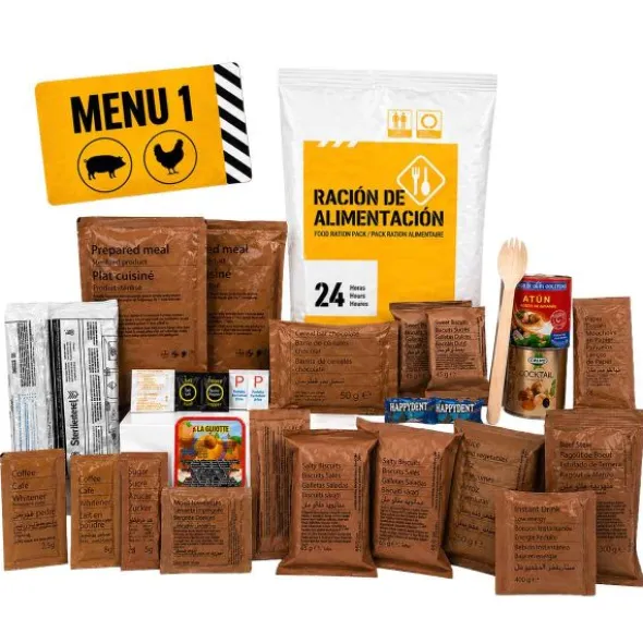 Ration OTAN MRE autochauffante 24H- Menu 1 - 3600 Kcal