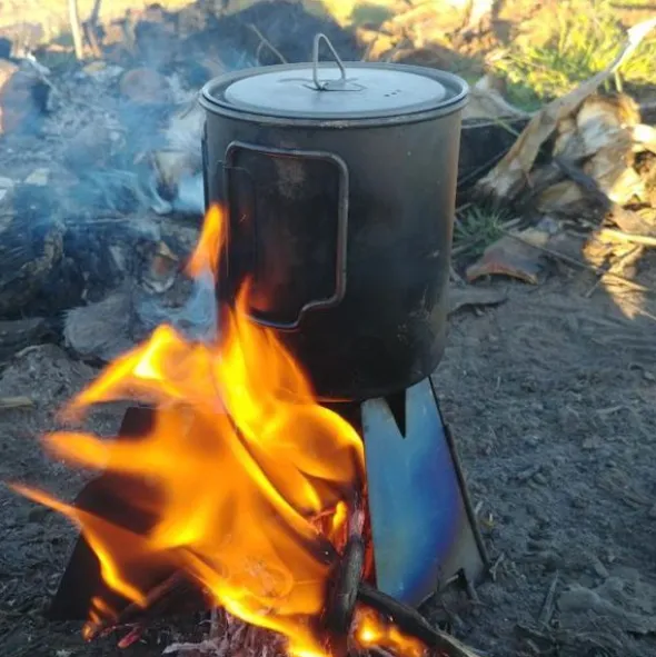 Réchaud à bois pliable Vargo Hexagon - Acier inoxydable