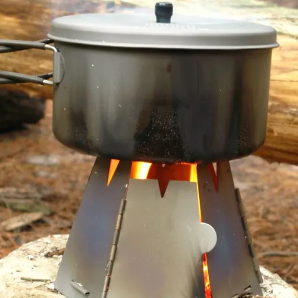 Réchaud à bois pliable Vargo Hexagon - Acier inoxydable