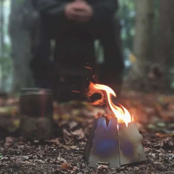 Réchaud à bois pliable Vargo Hexagon - Acier inoxydable