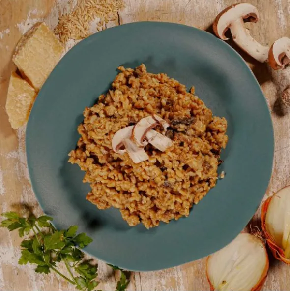 Risotto de riz complet bio aux champignons