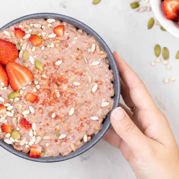 Riz soufflé à la fraise
