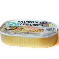 Saumon, riz et légumes