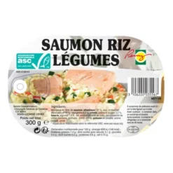 Saumon, riz et légumes