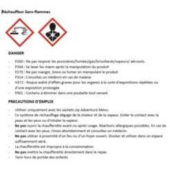 Système Autochauffant - Sachet Zip + Réchauffeurs