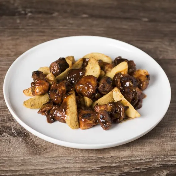 Tex-Mex et potatoes - Poulet, merguez sauce barbecue