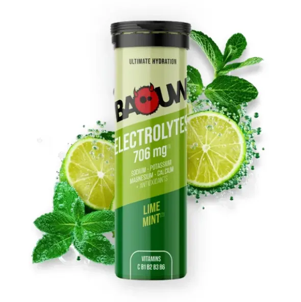 Tube de pastilles électrolytes Baouw - Citron vert, menthe